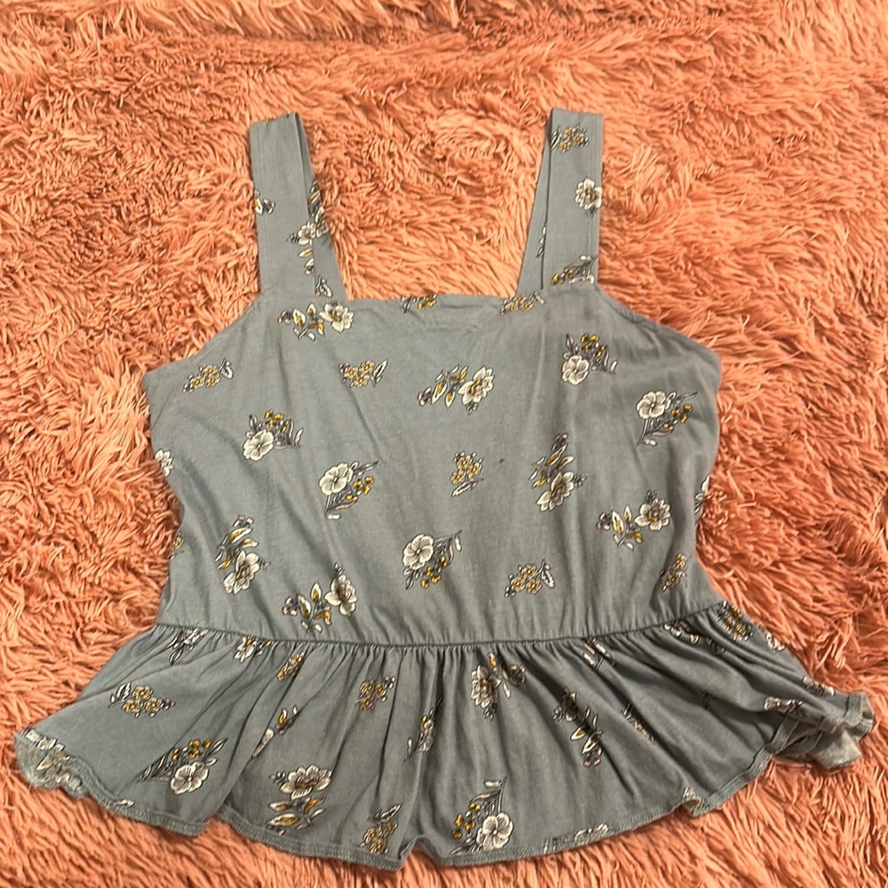 Loft square neckline peplum tank